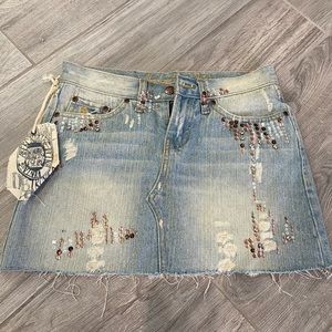 Abercrombie & Fitch A&F Distressed Jean Skirt NWT